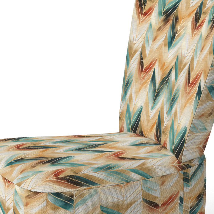 Golden Gilded Chevron Reverie - Glam Arm Chair