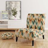 Golden Gilded Chevron Reverie - Glam Arm Chair