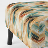 Golden Gilded Chevron Reverie - Glam Arm Chair