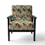 Golden Gilded Chevron Reverie - Glam Arm Chair