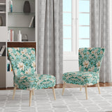 Bohemian Dream Emerald Dahlia Pattern - Cottage Accent Slipper Chair