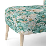 Bohemian Dream Emerald Dahlia Pattern - Cottage Accent Slipper Chair