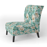 Bohemian Dream Emerald Dahlia Pattern - Cottage Accent Slipper Chair