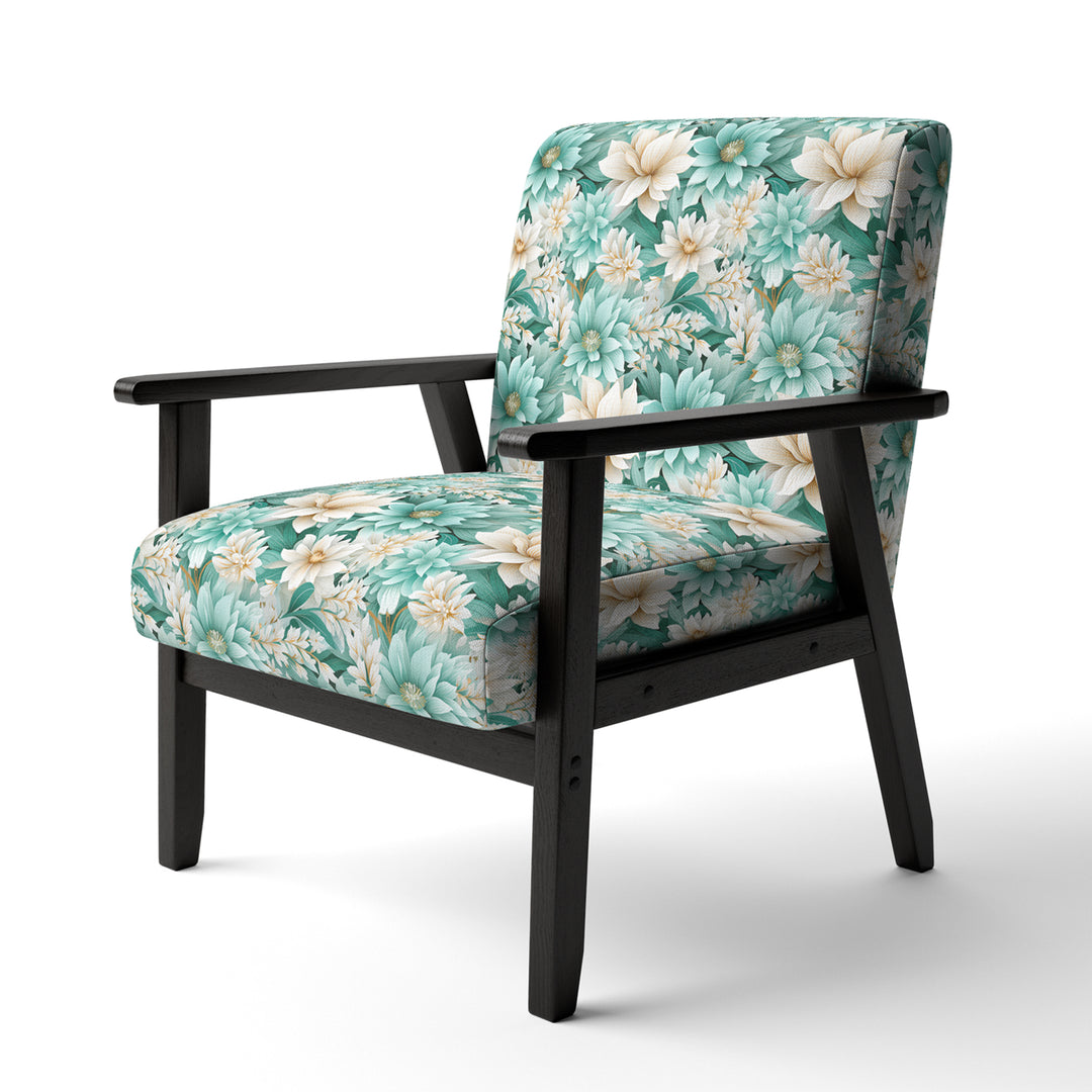 Bohemian Dream Emerald Dahlia Pattern - Cottage Accent Slipper Chair