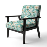Bohemian Dream Emerald Dahlia Pattern - Cottage Accent Slipper Chair