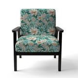 Bohemian Dream Emerald Dahlia Pattern - Cottage Accent Slipper Chair