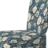 White And Blue Ranunculus Fauna Pattern - Cottage Accent Slipper Chair