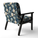 White And Blue Ranunculus Fauna Pattern - Cottage Accent Slipper Chair