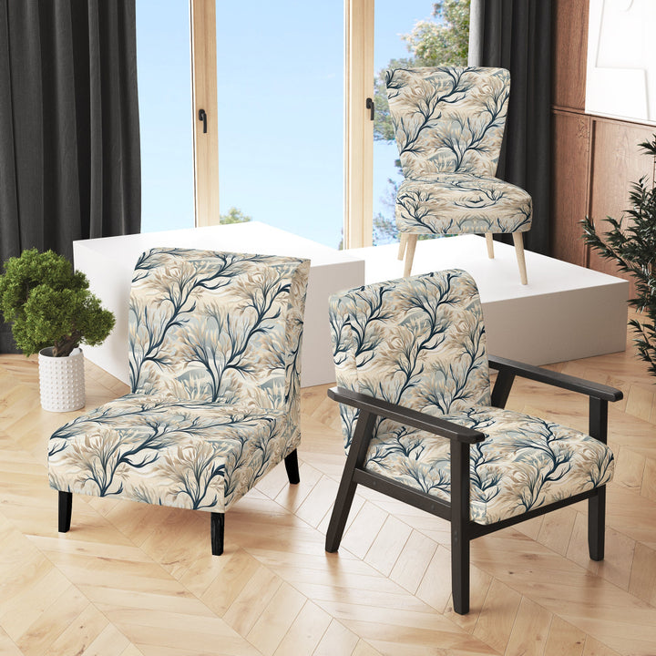 Grey Minimalist Tree Landscape - Cottage Arm Chair
