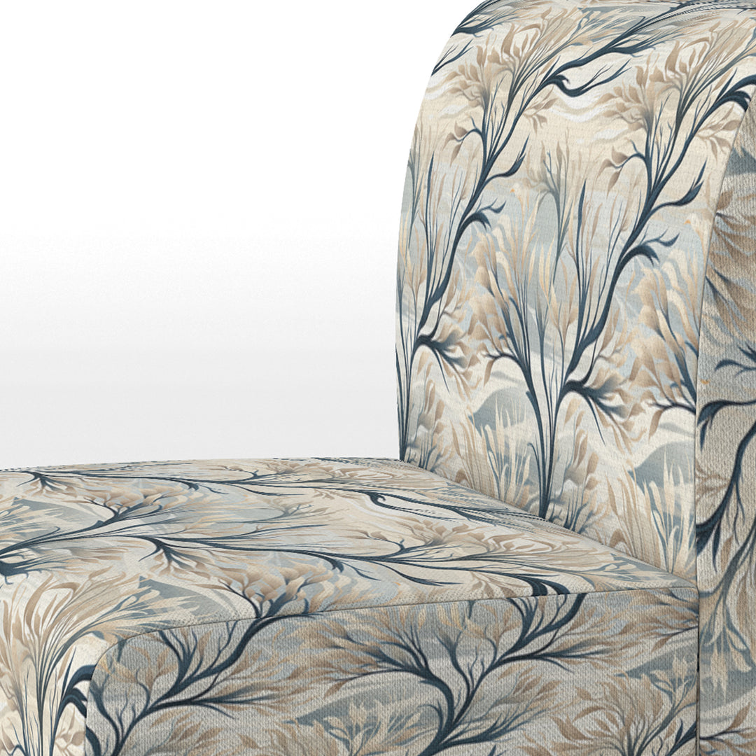 Grey Minimalist Tree Landscape - Cottage Arm Chair