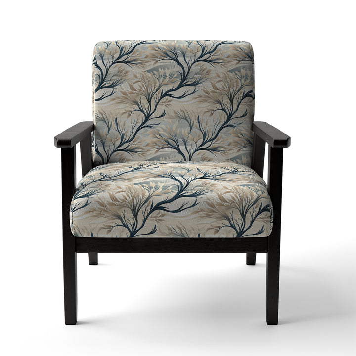 Grey Minimalist Tree Landscape - Cottage Arm Chair