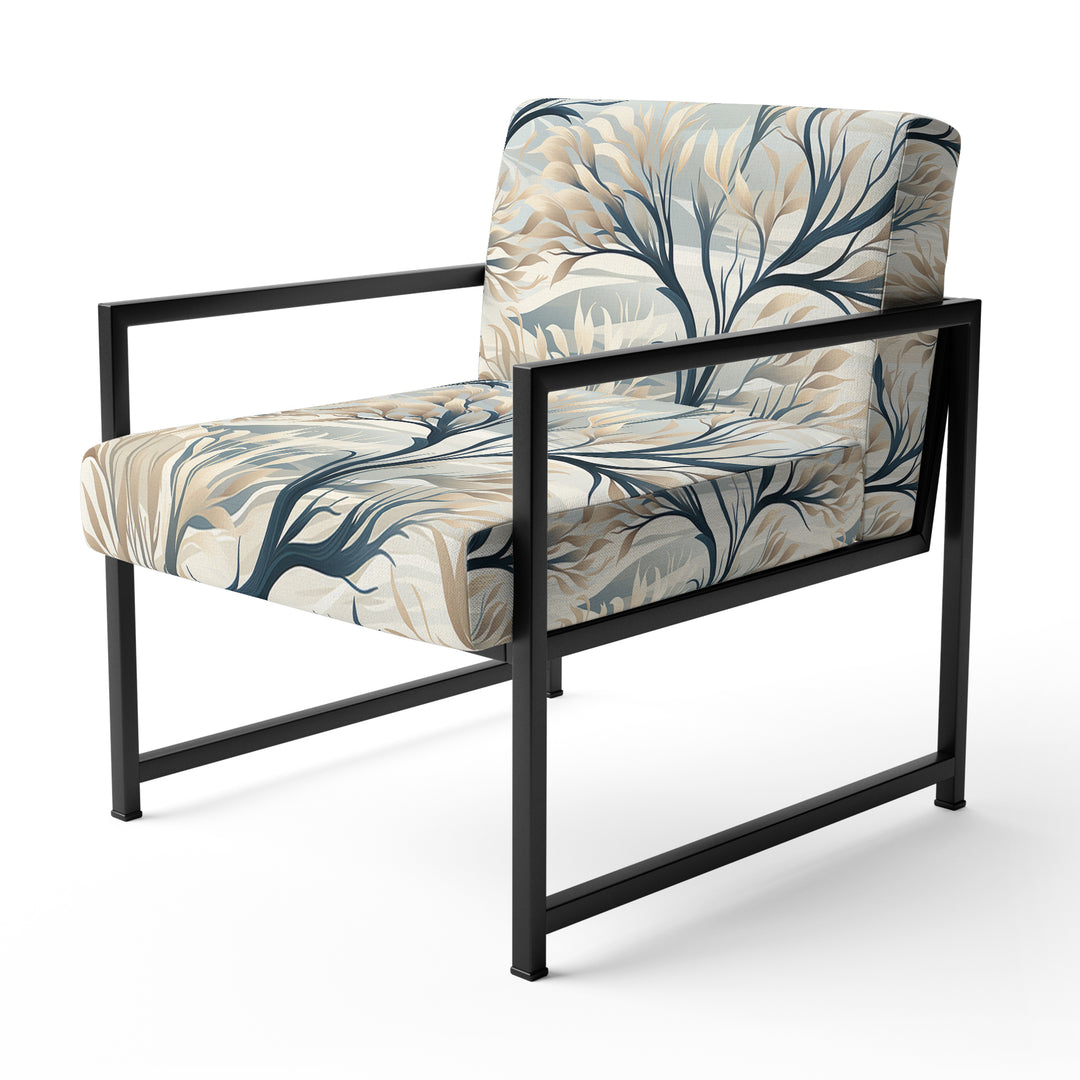 Grey Minimalist Tree Landscape - Cottage Arm Chair