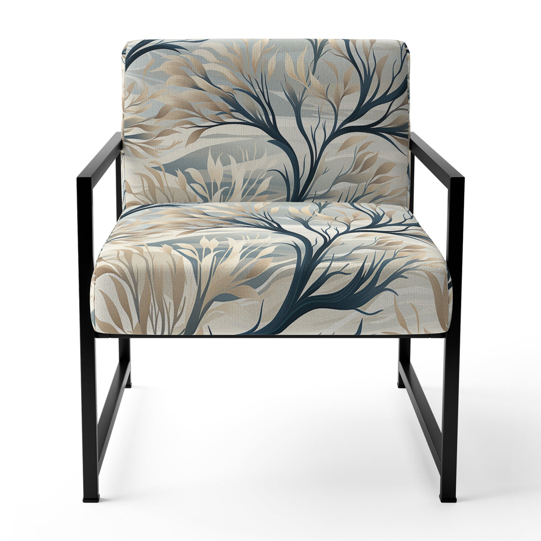Grey Minimalist Tree Landscape - Cottage Arm Chair