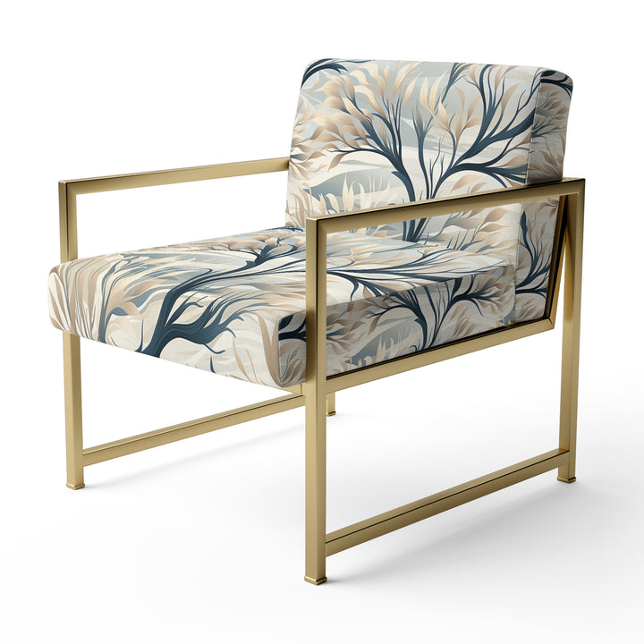 Grey Minimalist Tree Landscape - Cottage Arm Chair