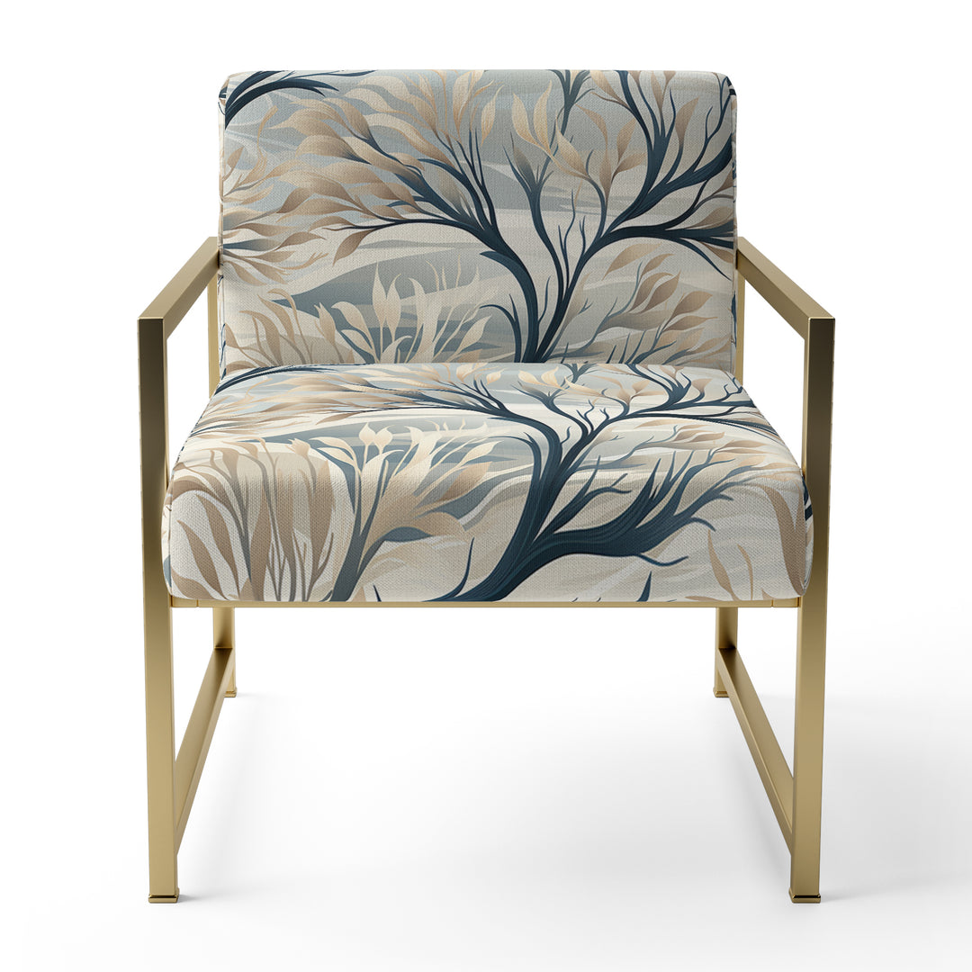 Grey Minimalist Tree Landscape - Cottage Arm Chair