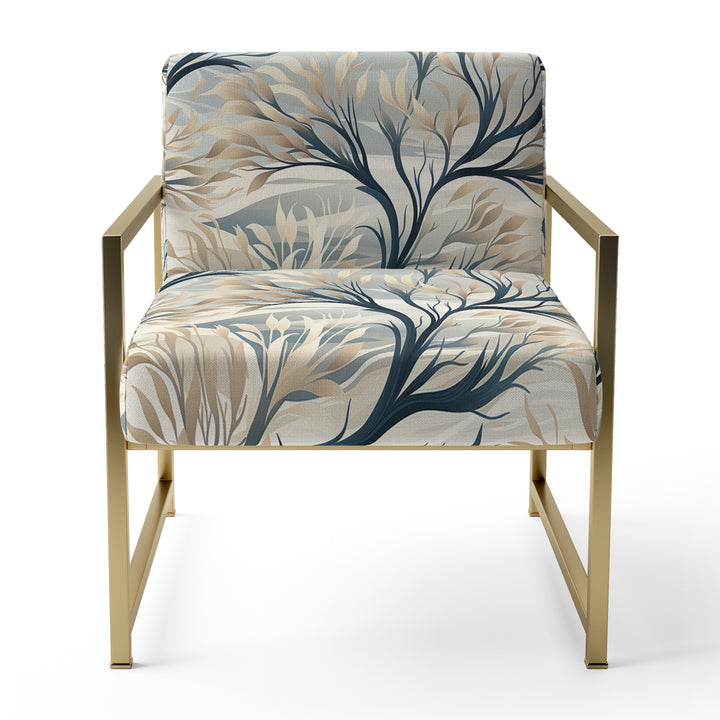 Grey Minimalist Tree Landscape - Cottage Arm Chair