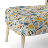 Yellow And Blue Botanics Coastal Pattern - Bohemian Accent Slipper Chair