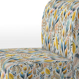 Yellow And Blue Botanics Coastal Pattern - Bohemian Accent Slipper Chair