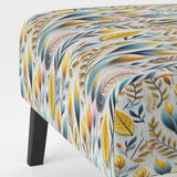 Yellow And Blue Botanics Coastal Pattern - Bohemian Accent Slipper Chair