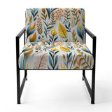 Yellow And Blue Botanics Coastal Pattern - Bohemian Accent Slipper Chair