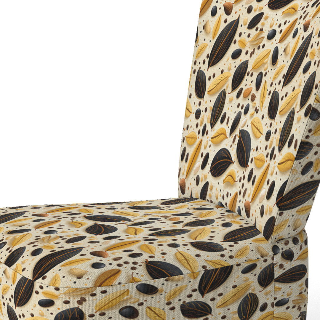 Botanical Cream And Coffee Pattern - Bohemian Accent Side Chair