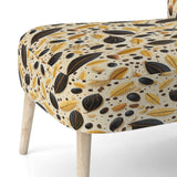 Botanical Cream And Coffee Pattern - Bohemian Accent Side Chair