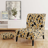 Botanical Cream And Coffee Pattern - Bohemian Accent Side Chair