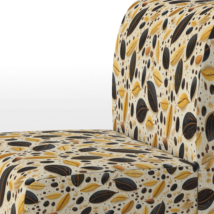 Botanical Cream And Coffee Pattern - Bohemian Accent Side Chair