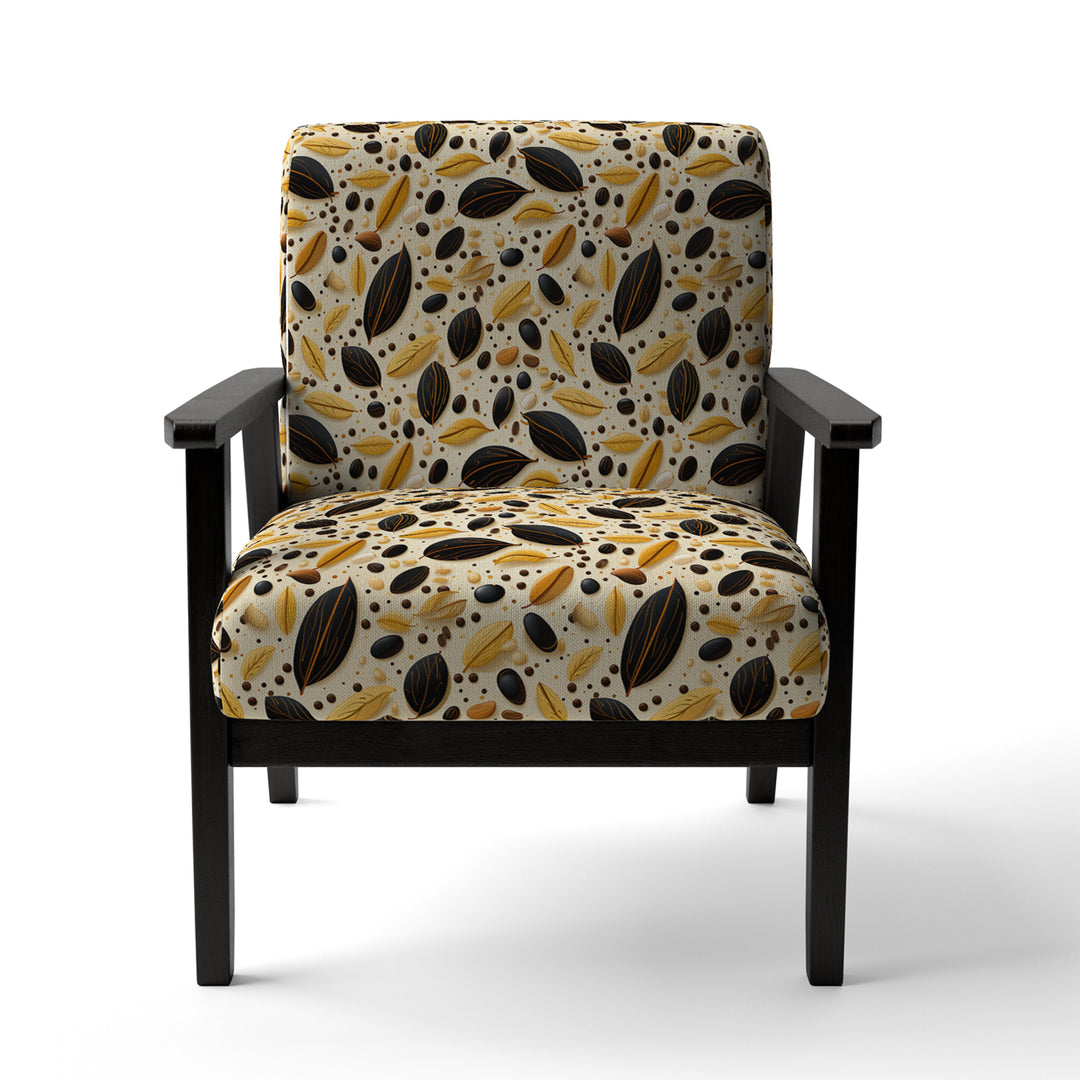 Botanical Cream And Coffee Pattern - Bohemian Accent Side Chair