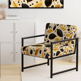 Botanical Cream And Coffee Pattern - Bohemian Accent Side Chair