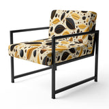 Botanical Cream And Coffee Pattern - Bohemian Accent Side Chair