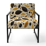 Botanical Cream And Coffee Pattern - Bohemian Accent Side Chair
