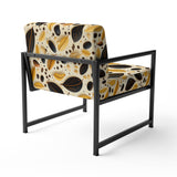 Botanical Cream And Coffee Pattern - Bohemian Accent Side Chair