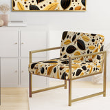 Botanical Cream And Coffee Pattern - Bohemian Accent Side Chair