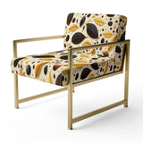 Botanical Cream And Coffee Pattern - Bohemian Accent Side Chair
