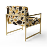 Botanical Cream And Coffee Pattern - Bohemian Accent Side Chair