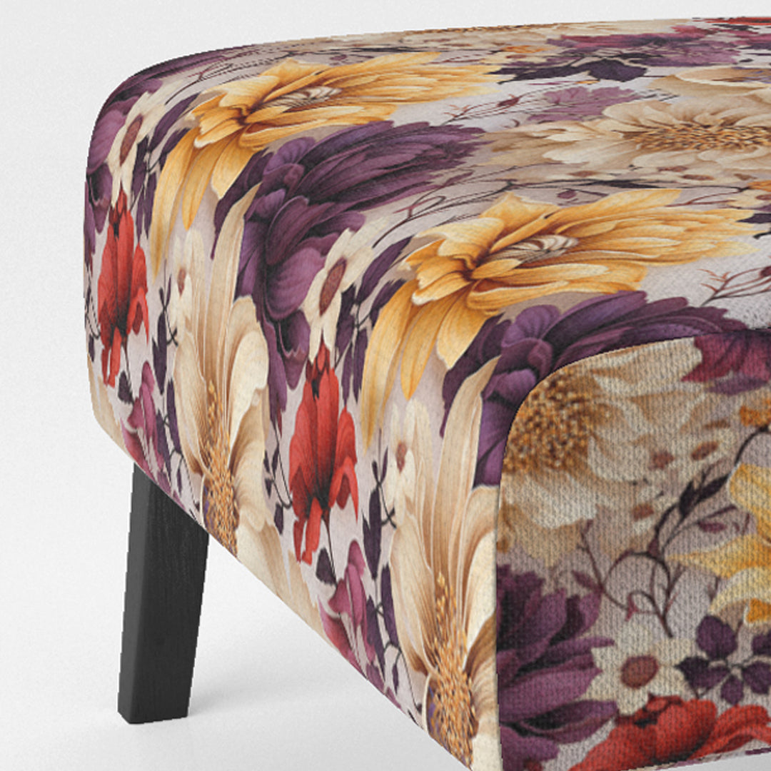 Purple And Yellow Flower Garden Sunshine - Bohemian Accent Slipper Chair