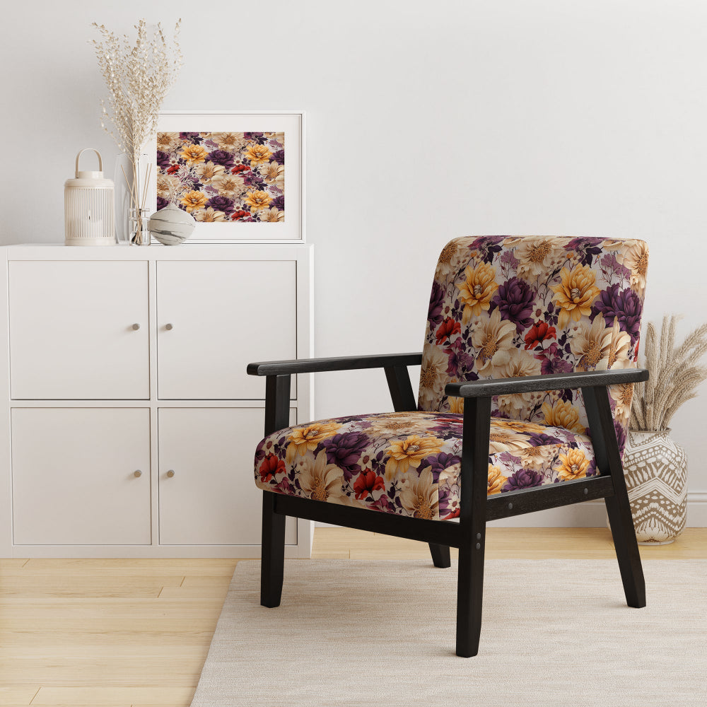 Purple And Yellow Flower Garden Sunshine - Bohemian Accent Slipper Chair