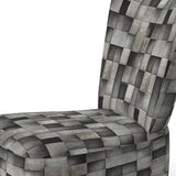 Architectural Concrete Wall Illusion - Upholstered Modern Accent Chairs