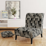 Architectural Concrete Wall Illusion - Upholstered Modern Accent Chairs