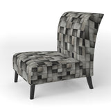 Architectural Concrete Wall Illusion - Upholstered Modern Accent Chairs