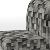 Architectural Concrete Wall Illusion - Upholstered Modern Accent Chairs
