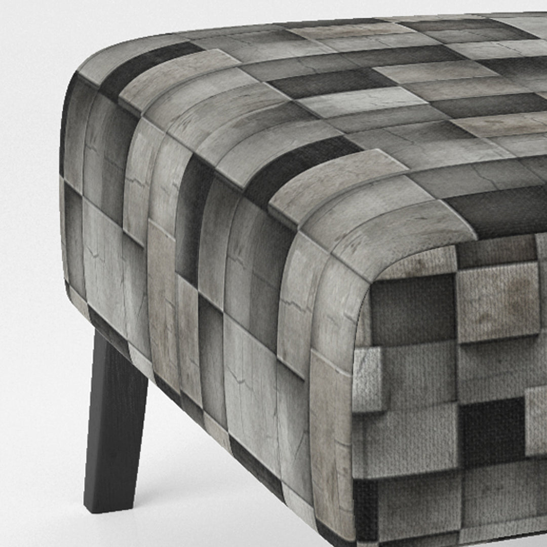 Architectural Concrete Wall Illusion - Upholstered Modern Accent Chairs