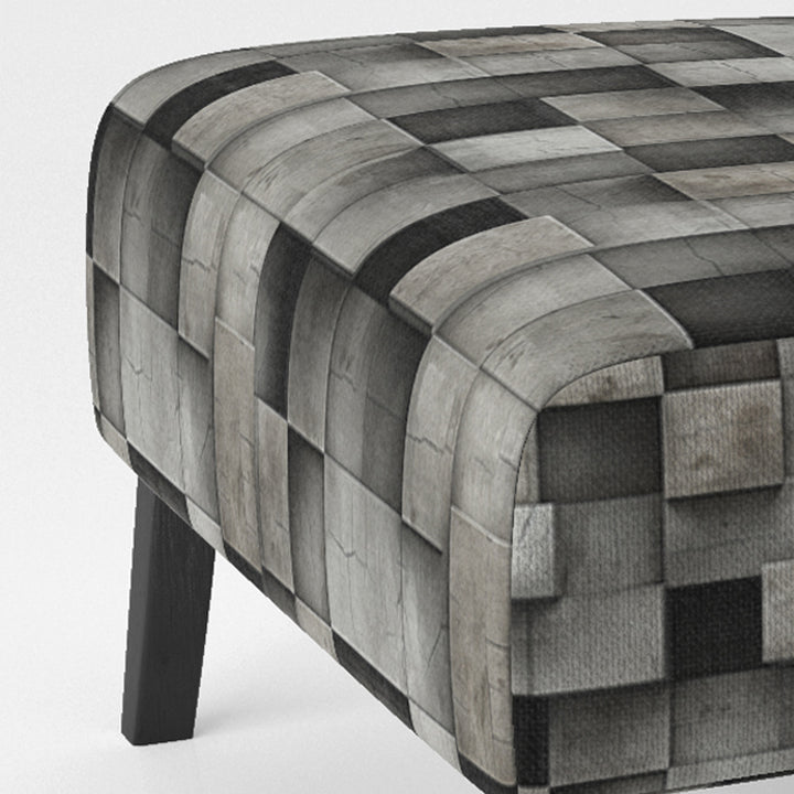Architectural Concrete Wall Illusion - Upholstered Modern Accent Chairs