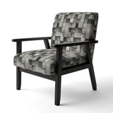 Architectural Concrete Wall Illusion - Upholstered Modern Accent Chairs