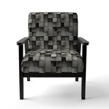 Architectural Concrete Wall Illusion - Upholstered Modern Accent Chairs