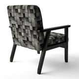 Architectural Concrete Wall Illusion - Upholstered Modern Accent Chairs