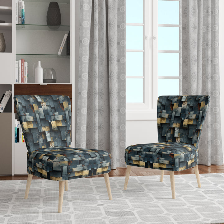 Industrial Concrete Wall Illusion - Modern Arm Chair