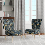 Industrial Concrete Wall Illusion - Modern Arm Chair