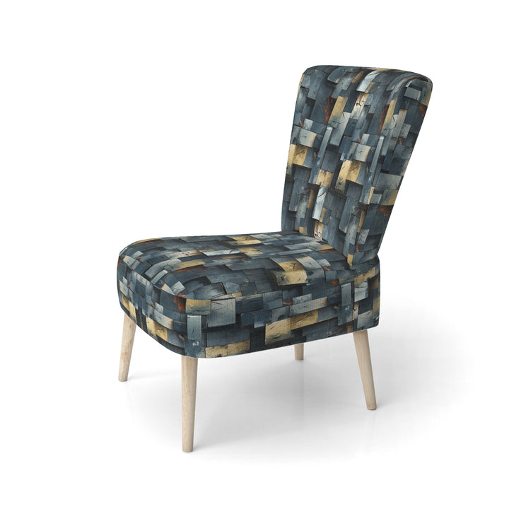 Industrial Concrete Wall Illusion - Modern Arm Chair
